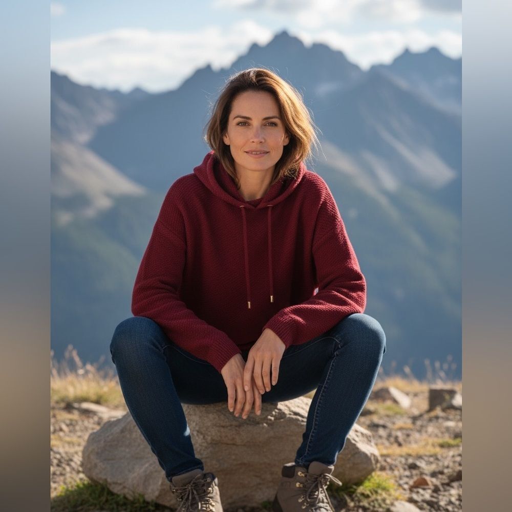 Ideology medium maroon hoodie with zippers on the bottom side